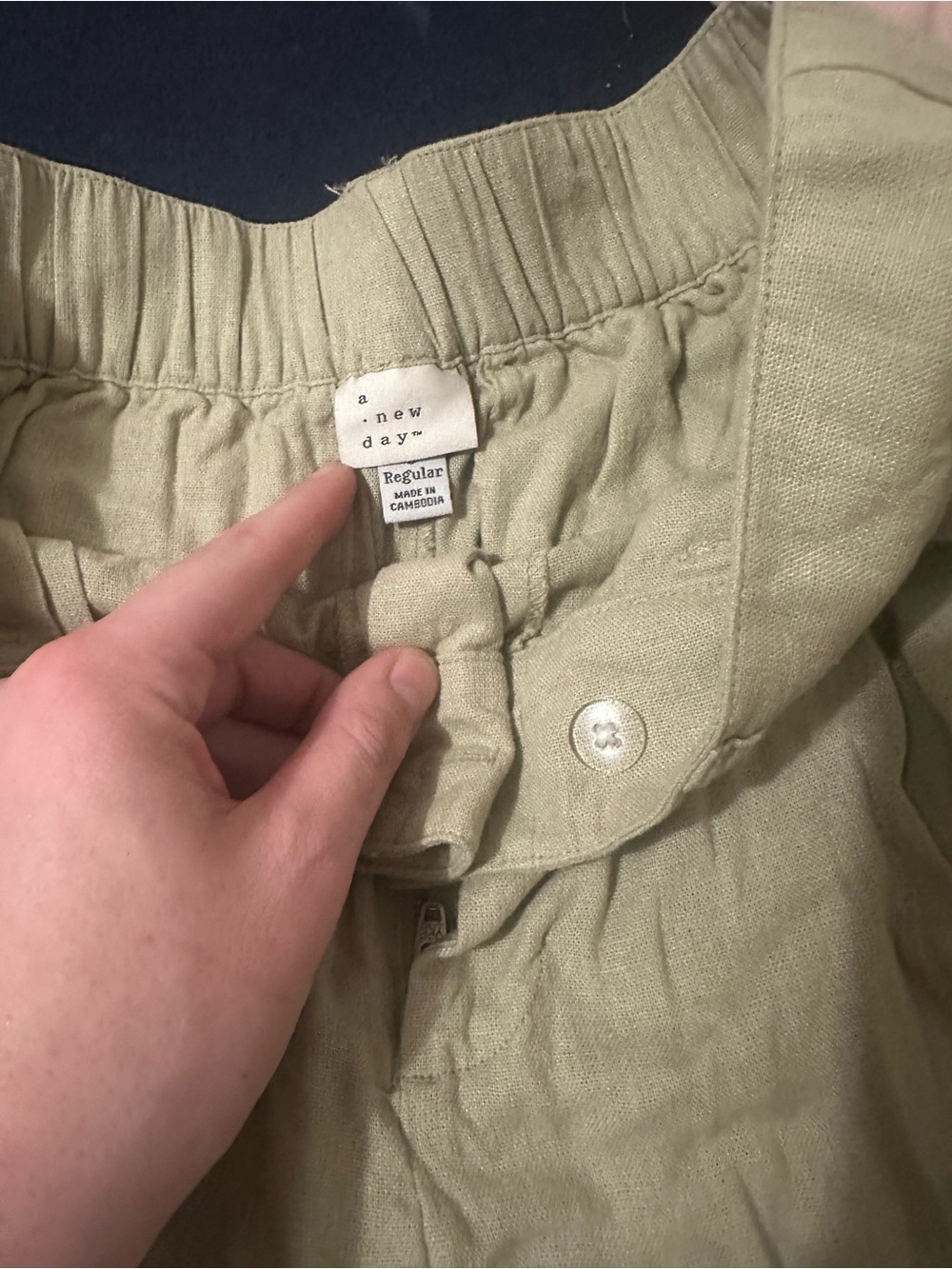 a new day Olive Green Linen-Blend Skirt